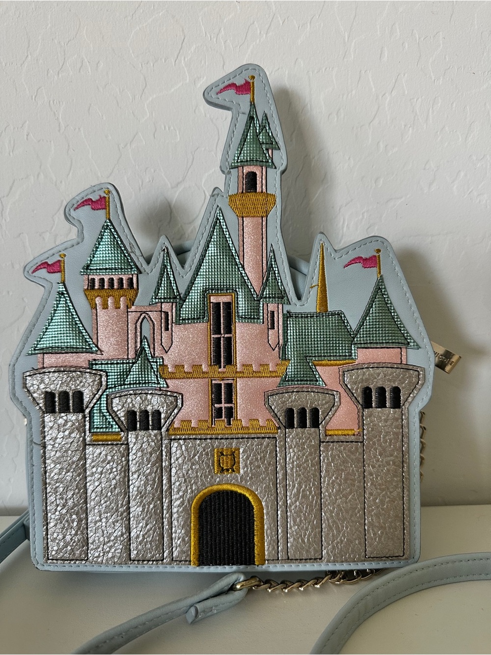 Danielle Nicole Disney Disneyland Sleeping Beauty Aurora Castle Crossbody Bag - Picture 2 of 7